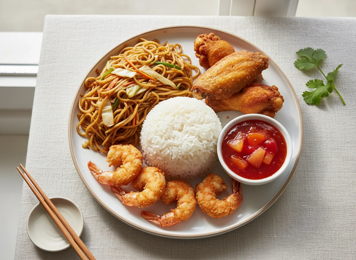 Assorted Chinese Takeaway Plate photo