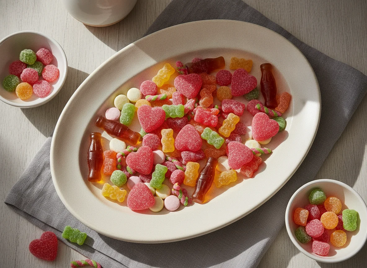 Assorted gummy sweets photo