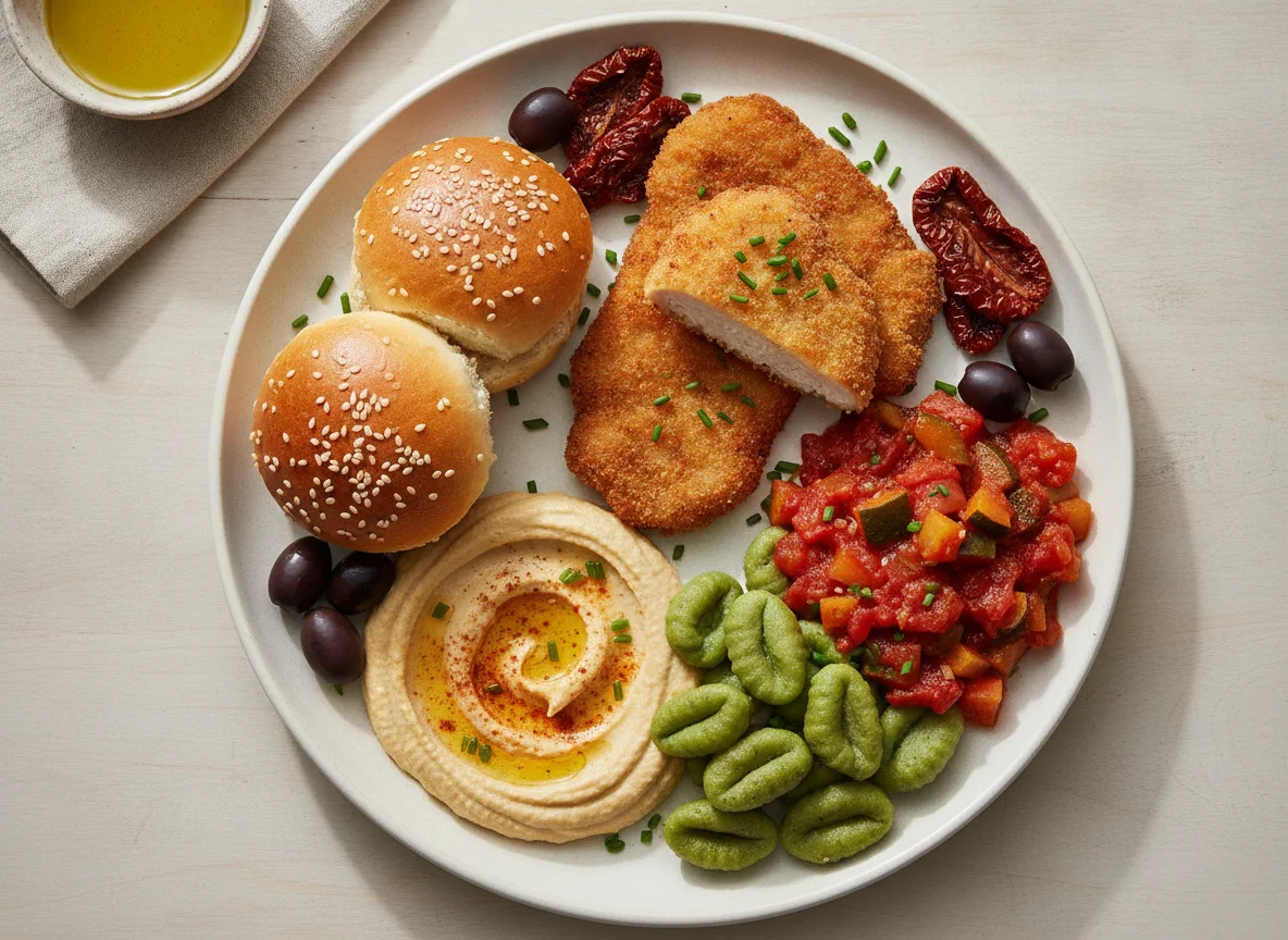 Assorted Mediterranean Appetizer Plate photo