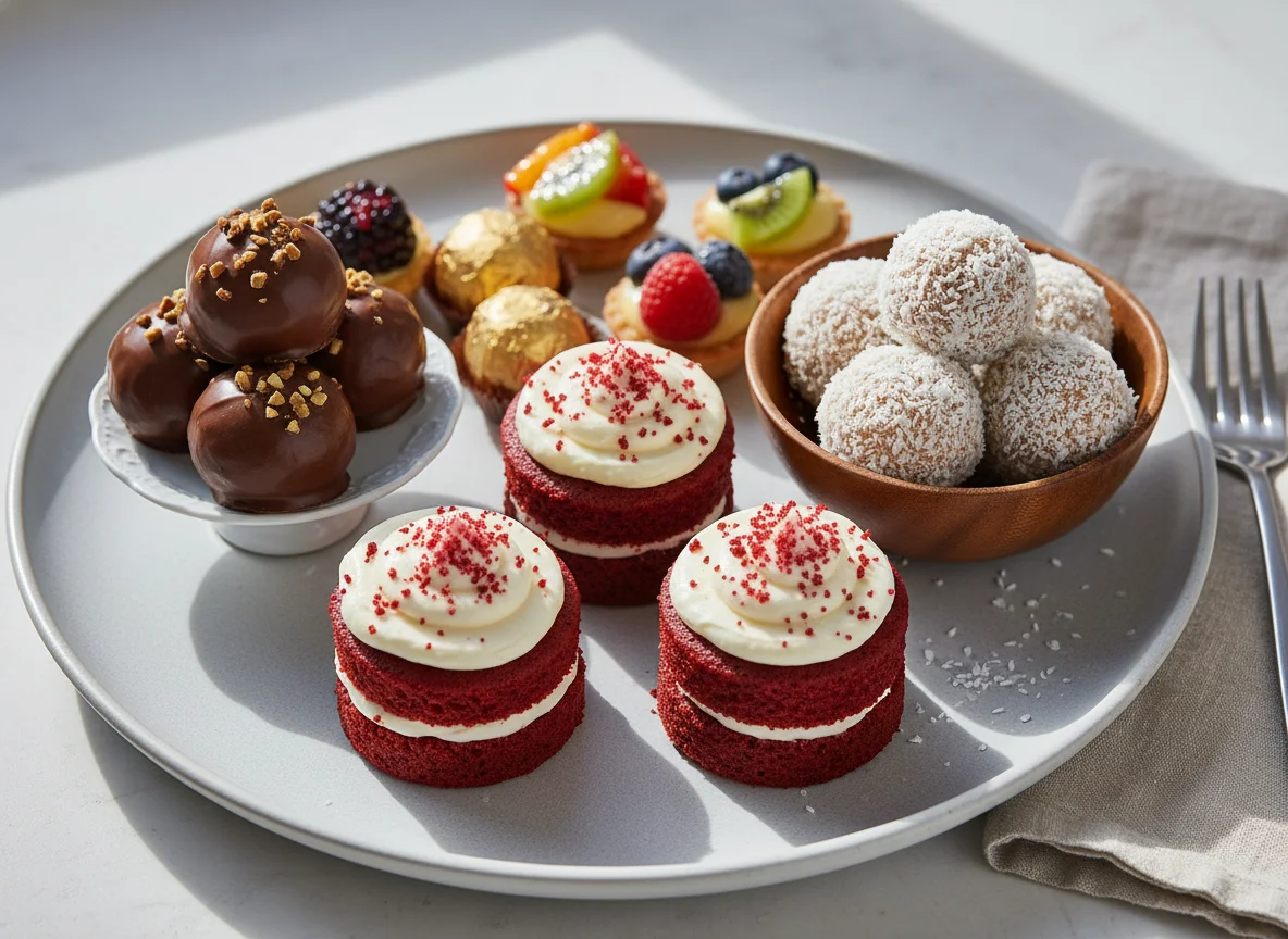 Assorted Mini Cakes and Sweets photo