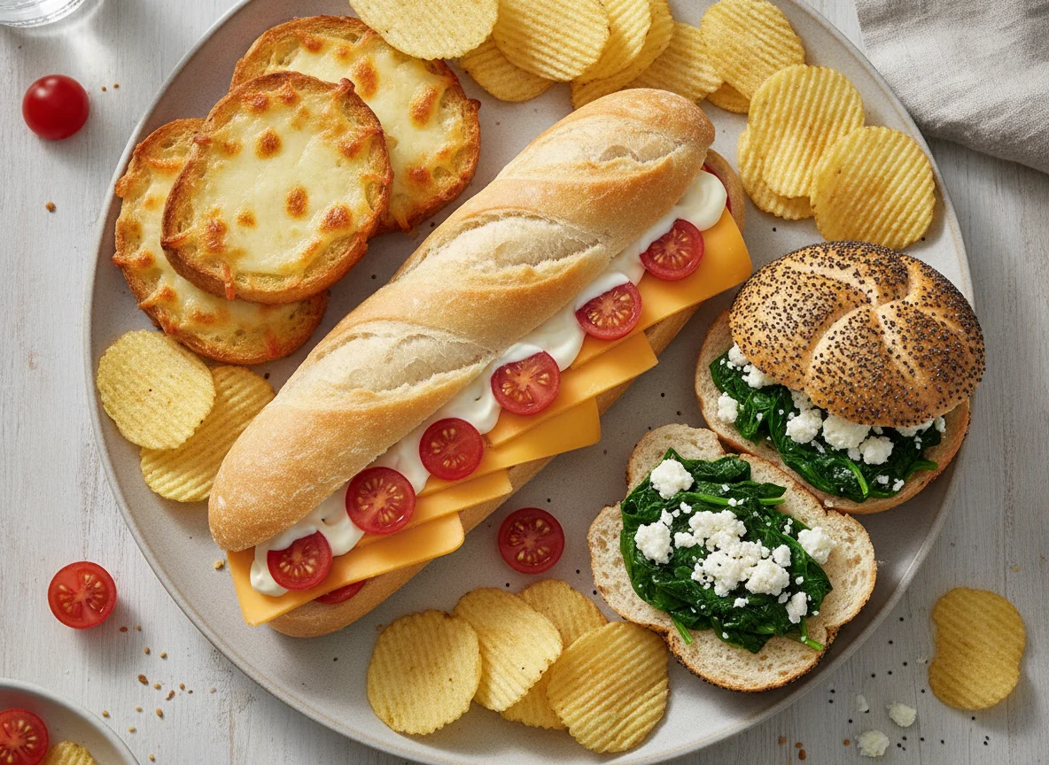 Assorted Sandwiches and Crisps photo