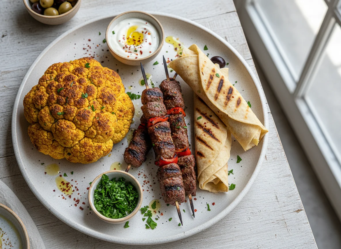 Assorted Skewers and Cauliflower photo