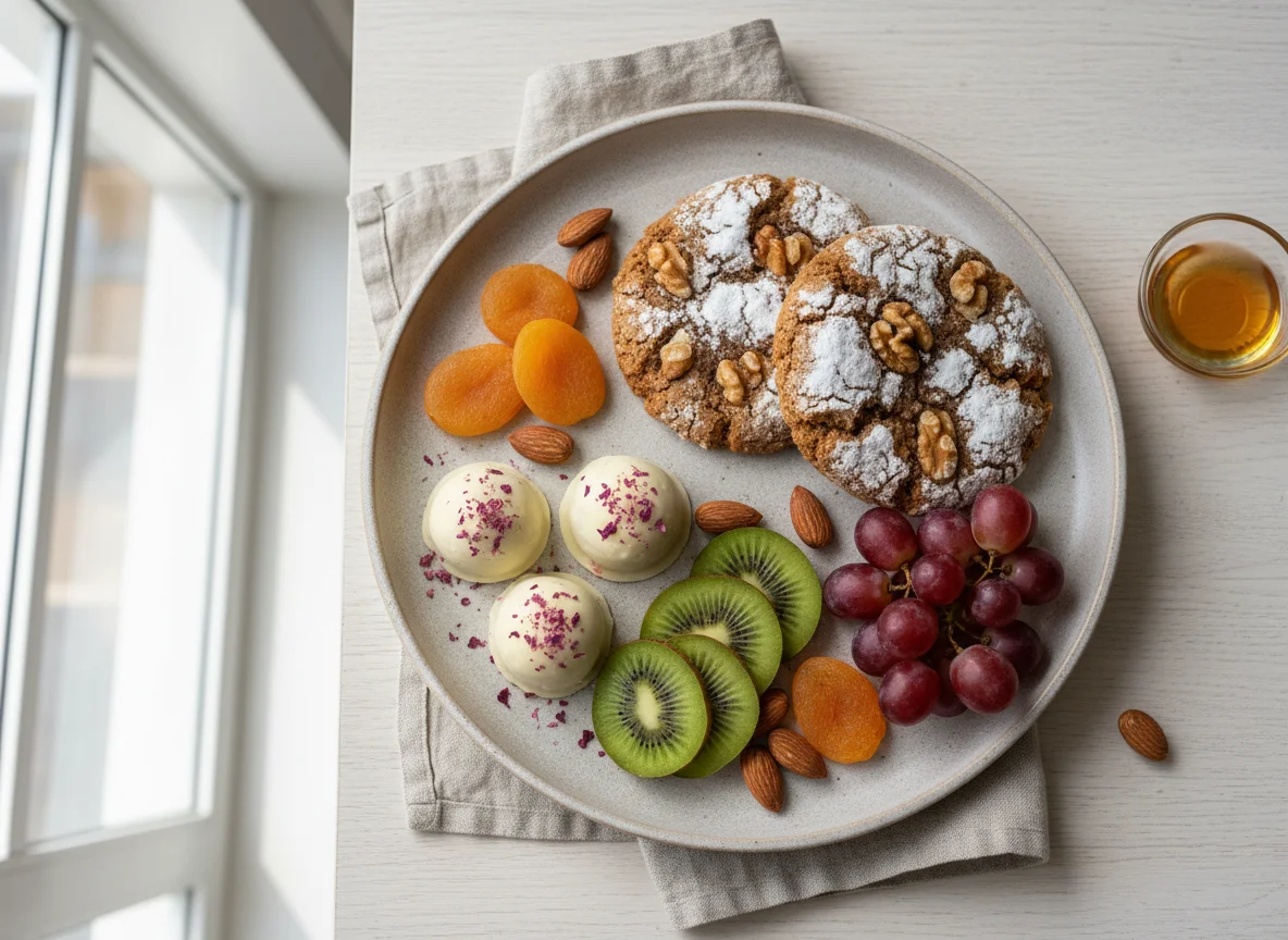Assorted Snacks and Fruit photo