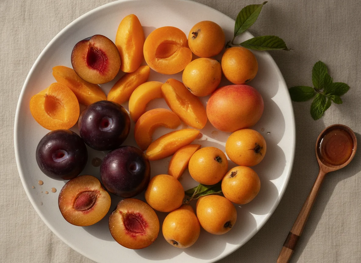 Assorted stone fruits photo
