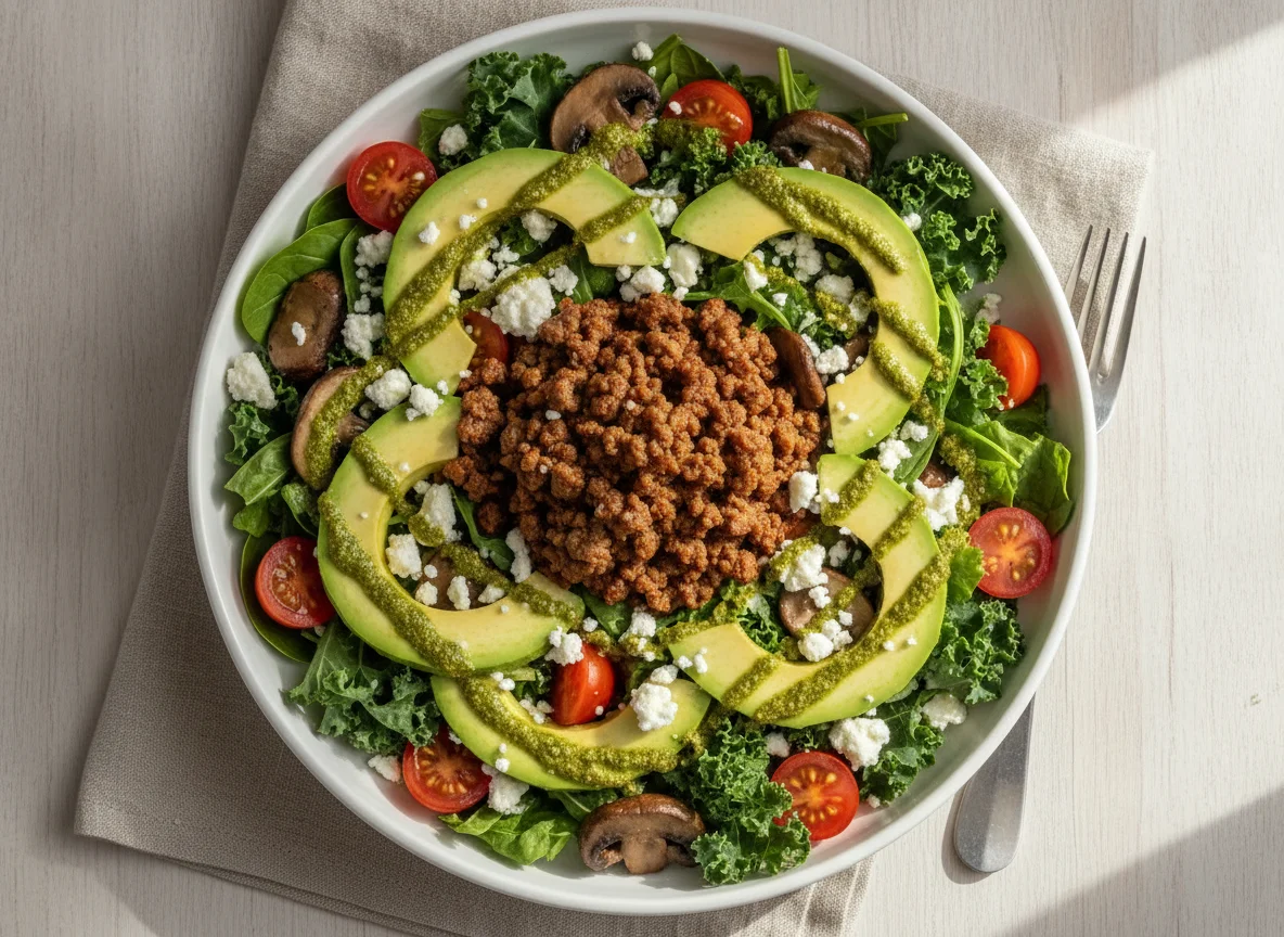 Avocado and Beef Salad Bowl photo