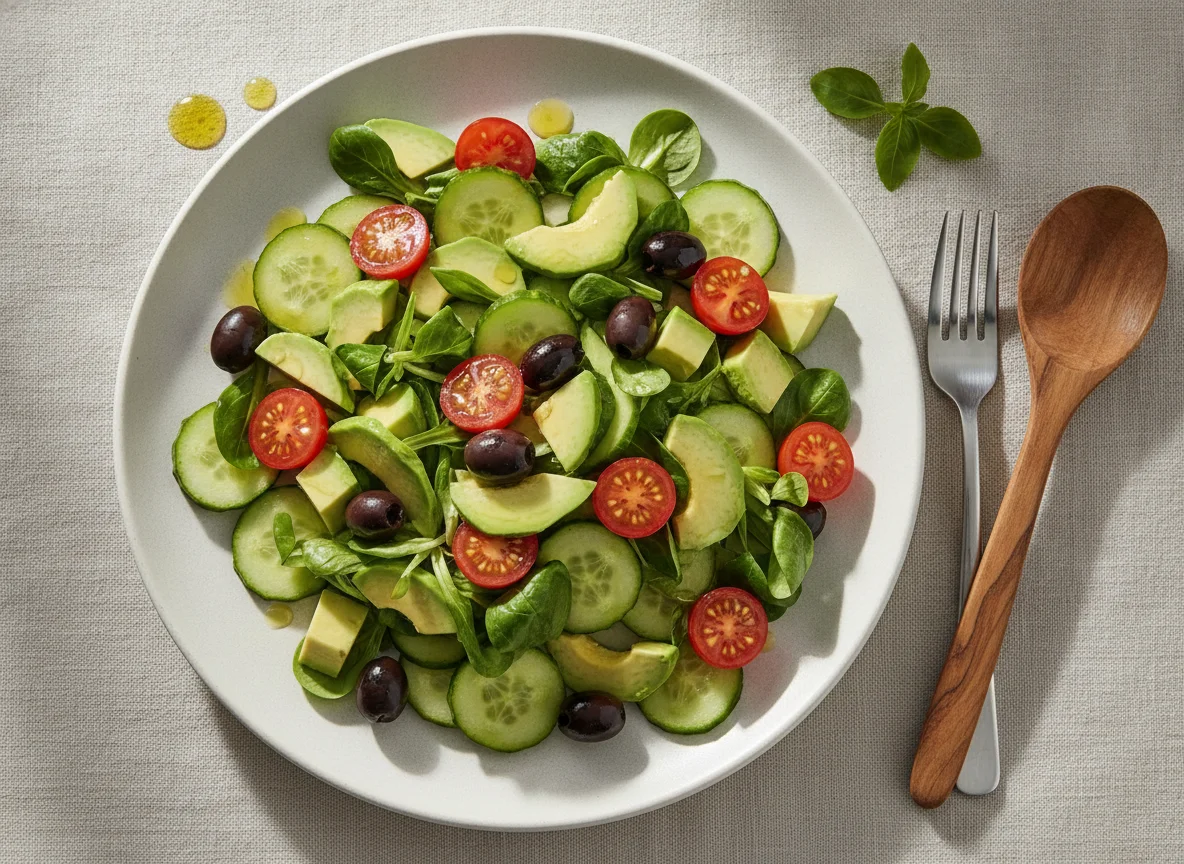 Avocado and Cherry Tomato Salad with Olives photo