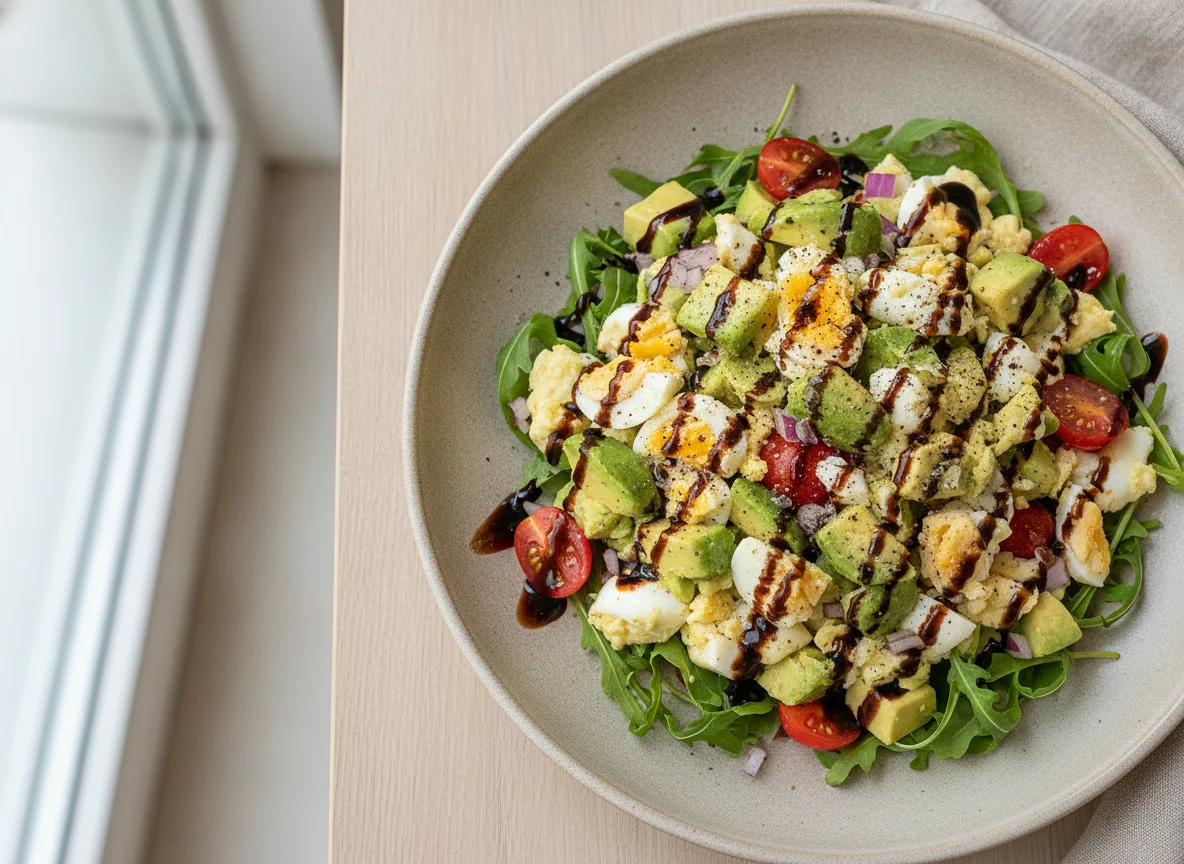 Avocado and Egg Salad with Balsamic Glaze photo