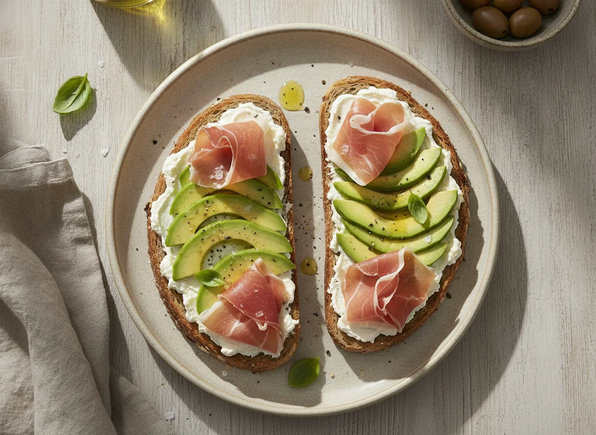 Avocado and Prosciutto Toasts photo