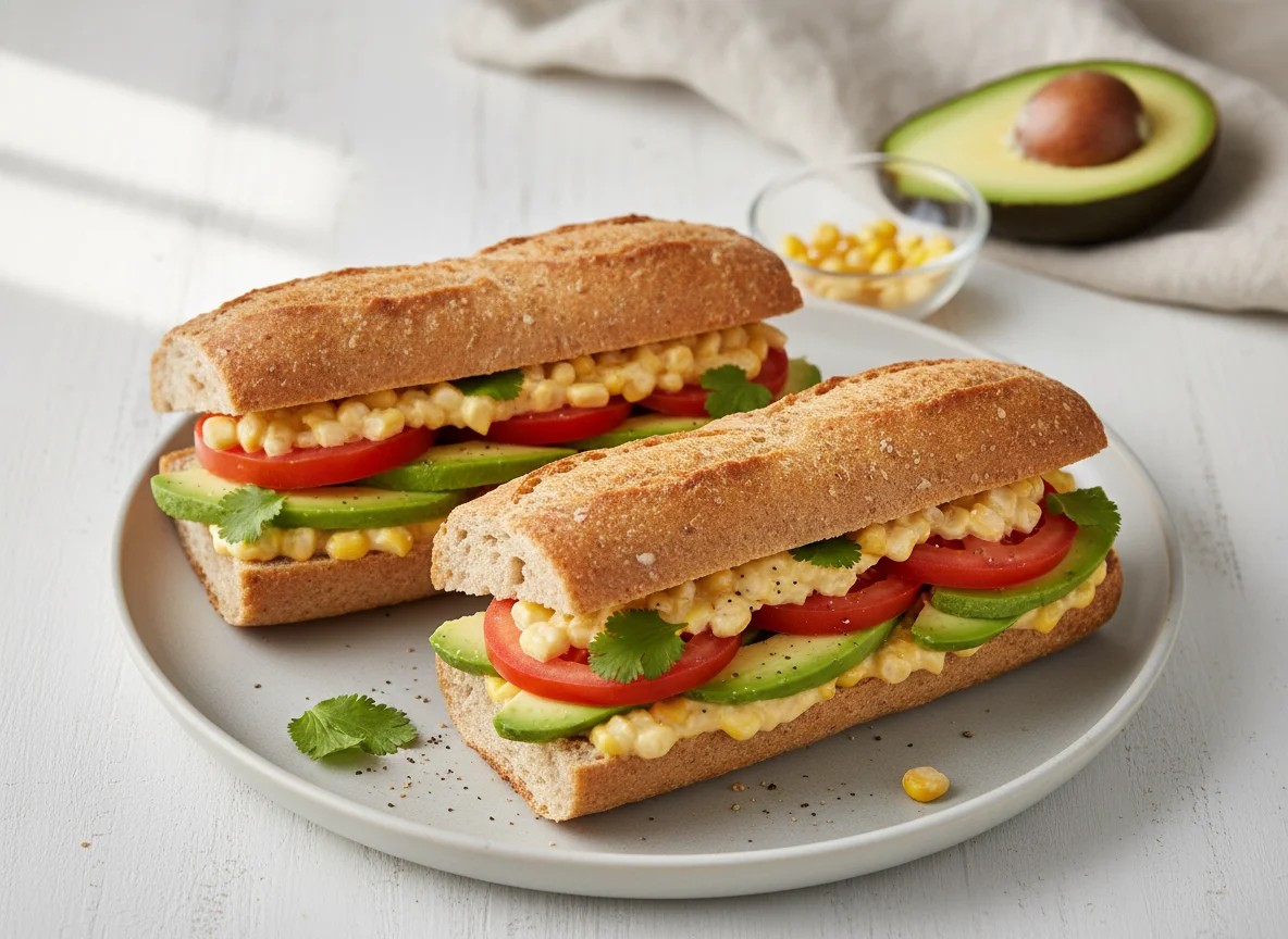 Avocado and Sweetcorn Sandwich photo