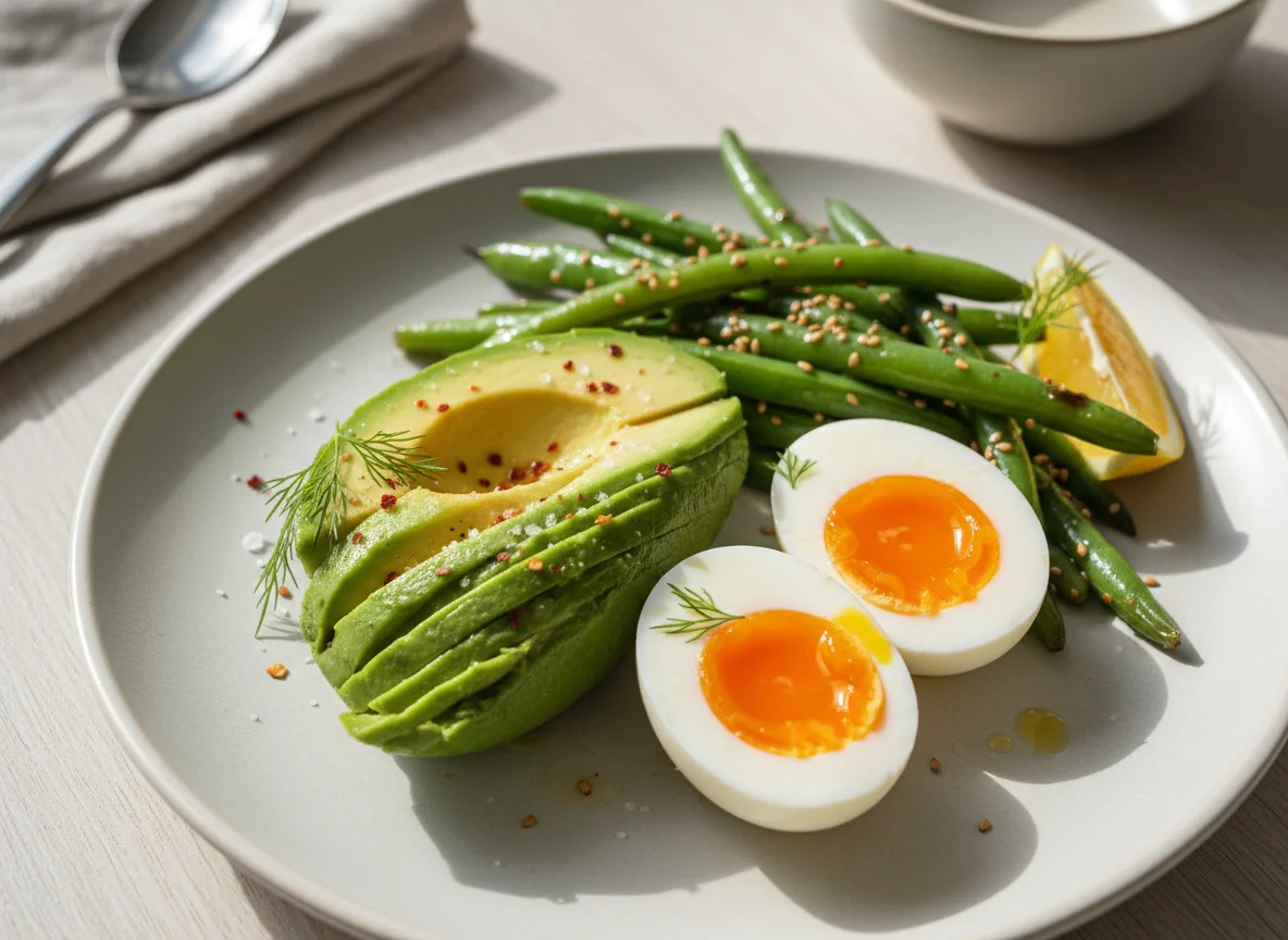 Avocado, Egg, and Green Beans photo
