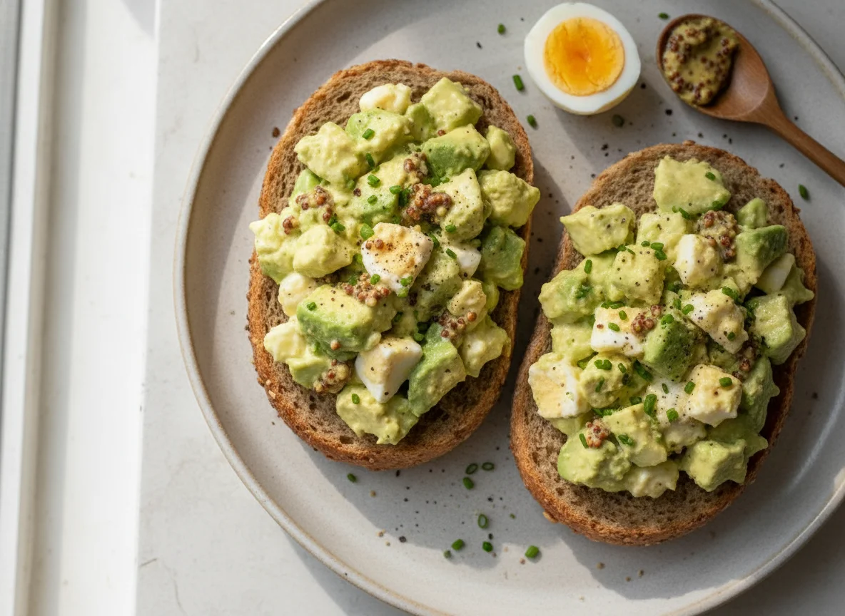 Avocado Egg Salad on Wholemeal Bun photo