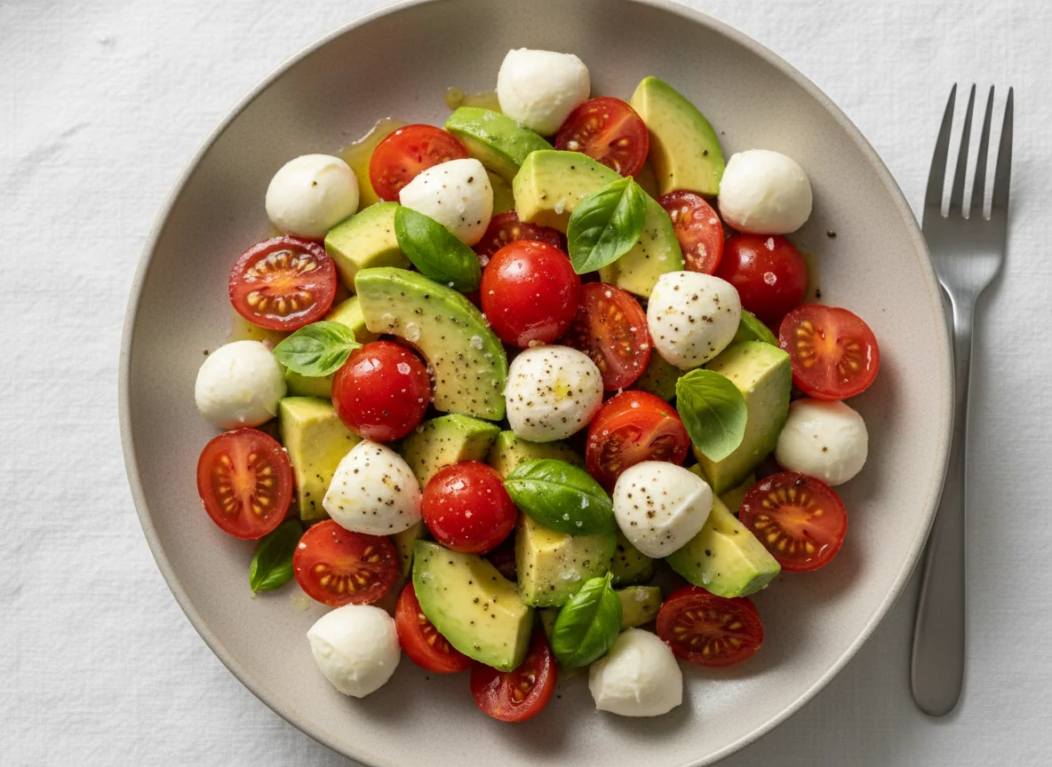 Avocado, Mozzarella, and Tomato Salad photo