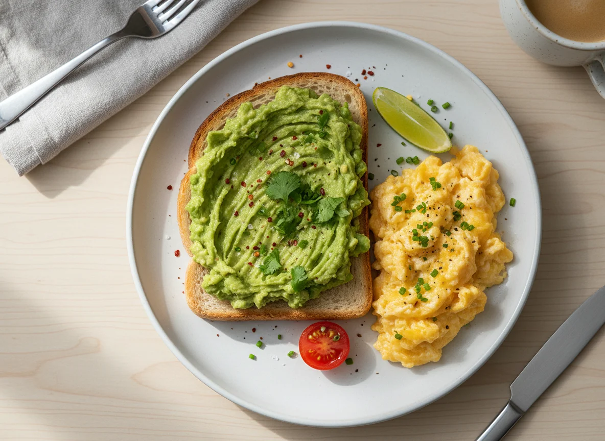 Avocado Toast and Scrambled Eggs photo