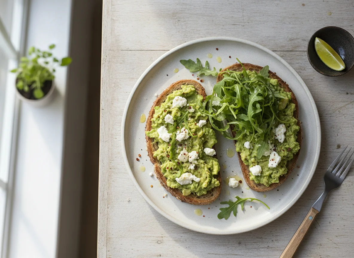 Avocado Toast with Arugula photo