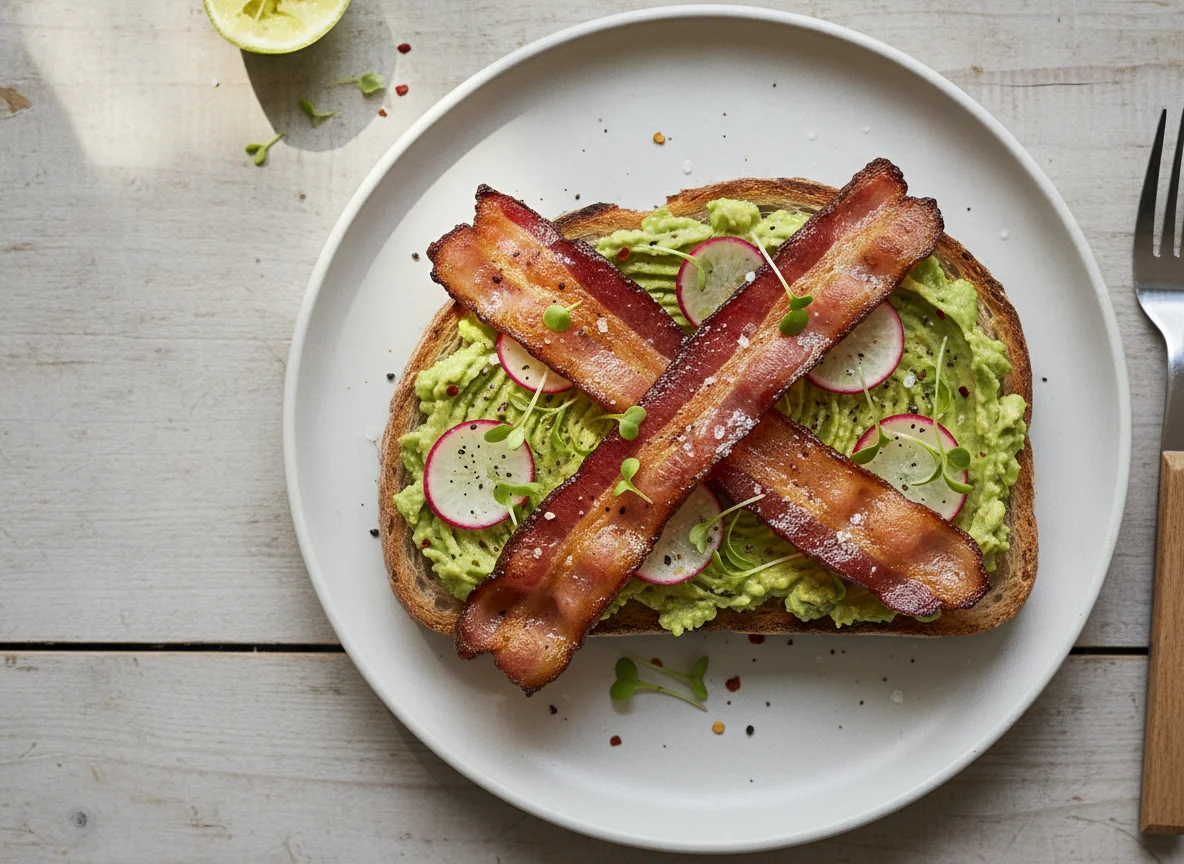 Avocado Toast with Bacon photo
