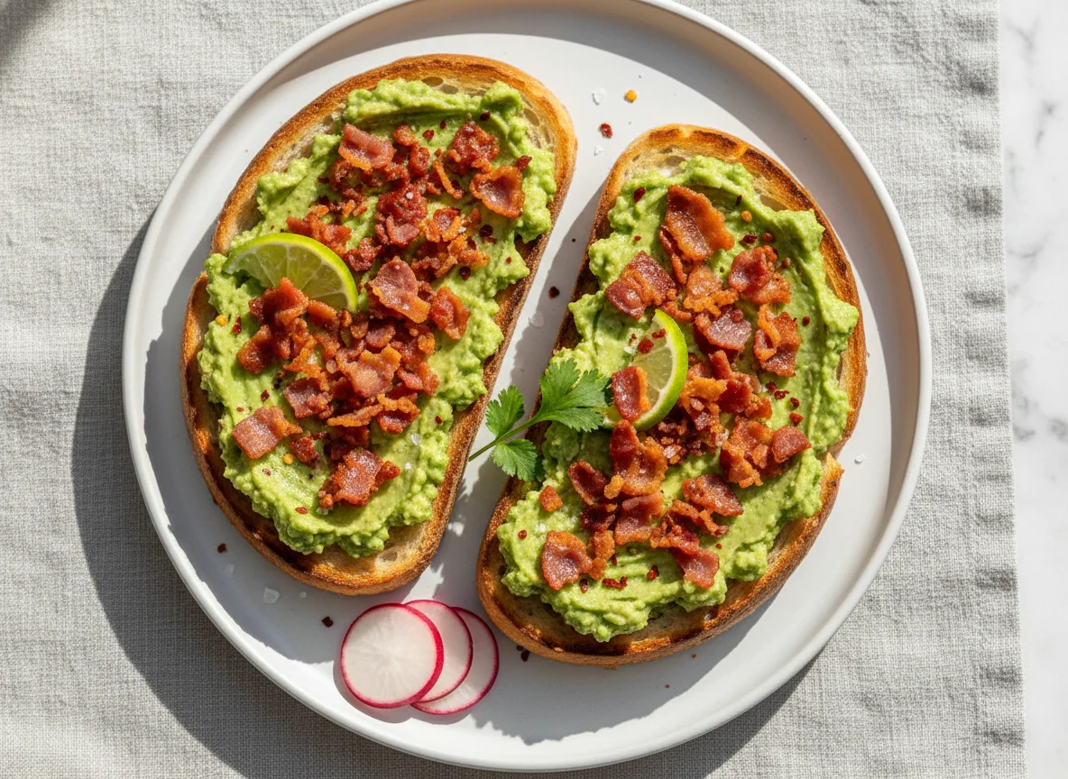Avocado Toast with Bacon Bits photo