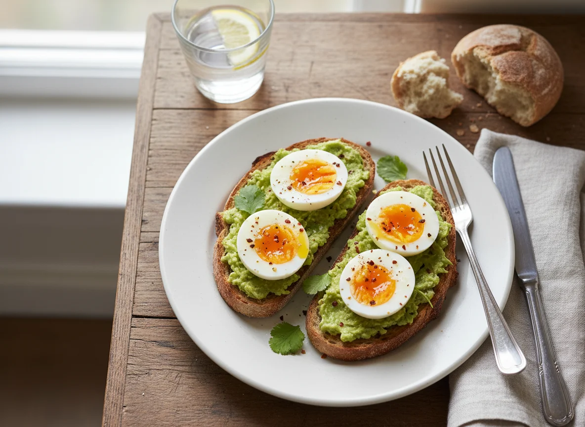 Avocado Toast with Boiled Eggs photo