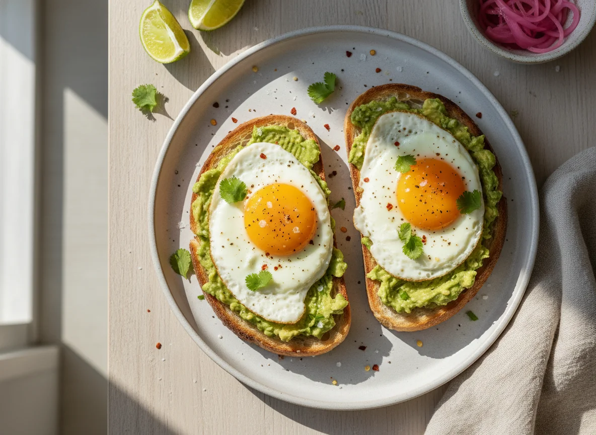 Avocado Toast with Fried Eggs photo