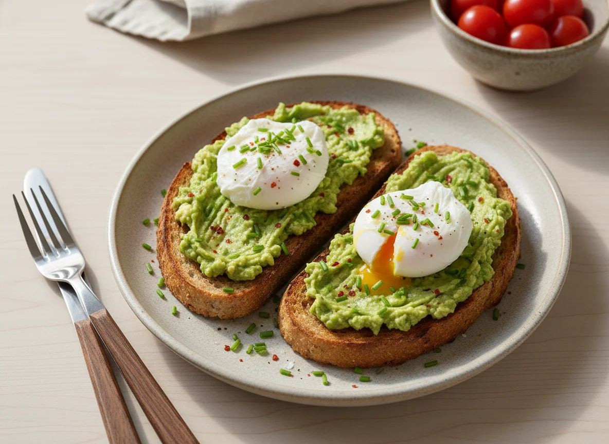 Avocado Toast with Poached Eggs photo