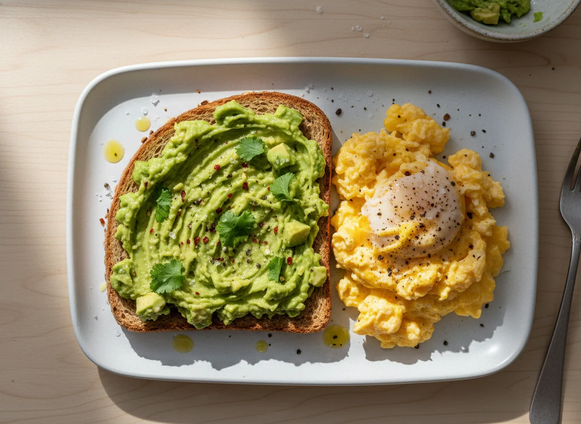 Avocado Toast with Scrambled Eggs photo