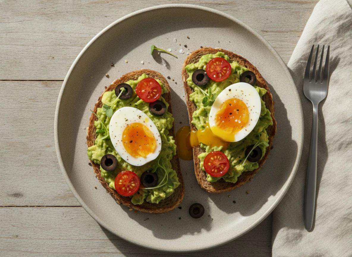 Avocado Toast with Soft Boiled Eggs photo