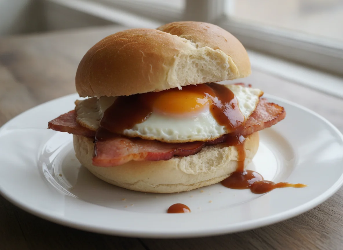 Bacon and Egg Roll with Brown Sauce photo