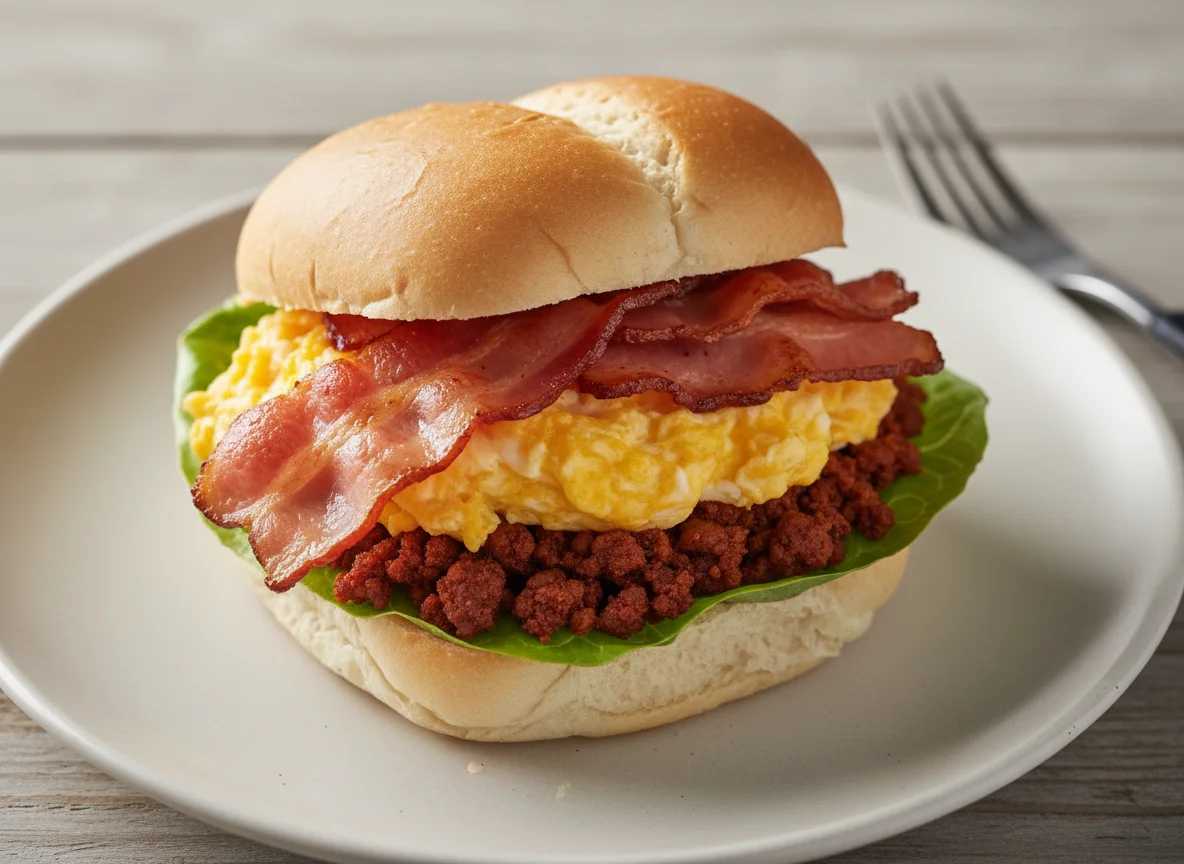 Bacon and Egg Roll with Minced Meat photo