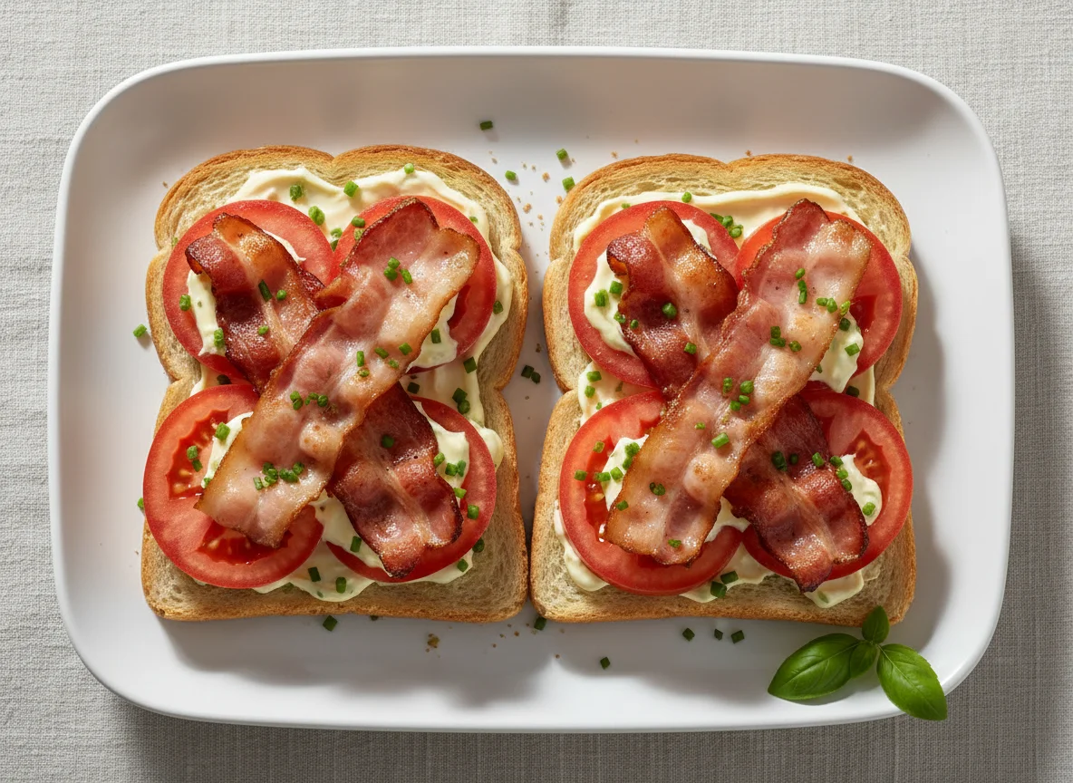 Bacon and Tomato Toast with Mayonnaise photo