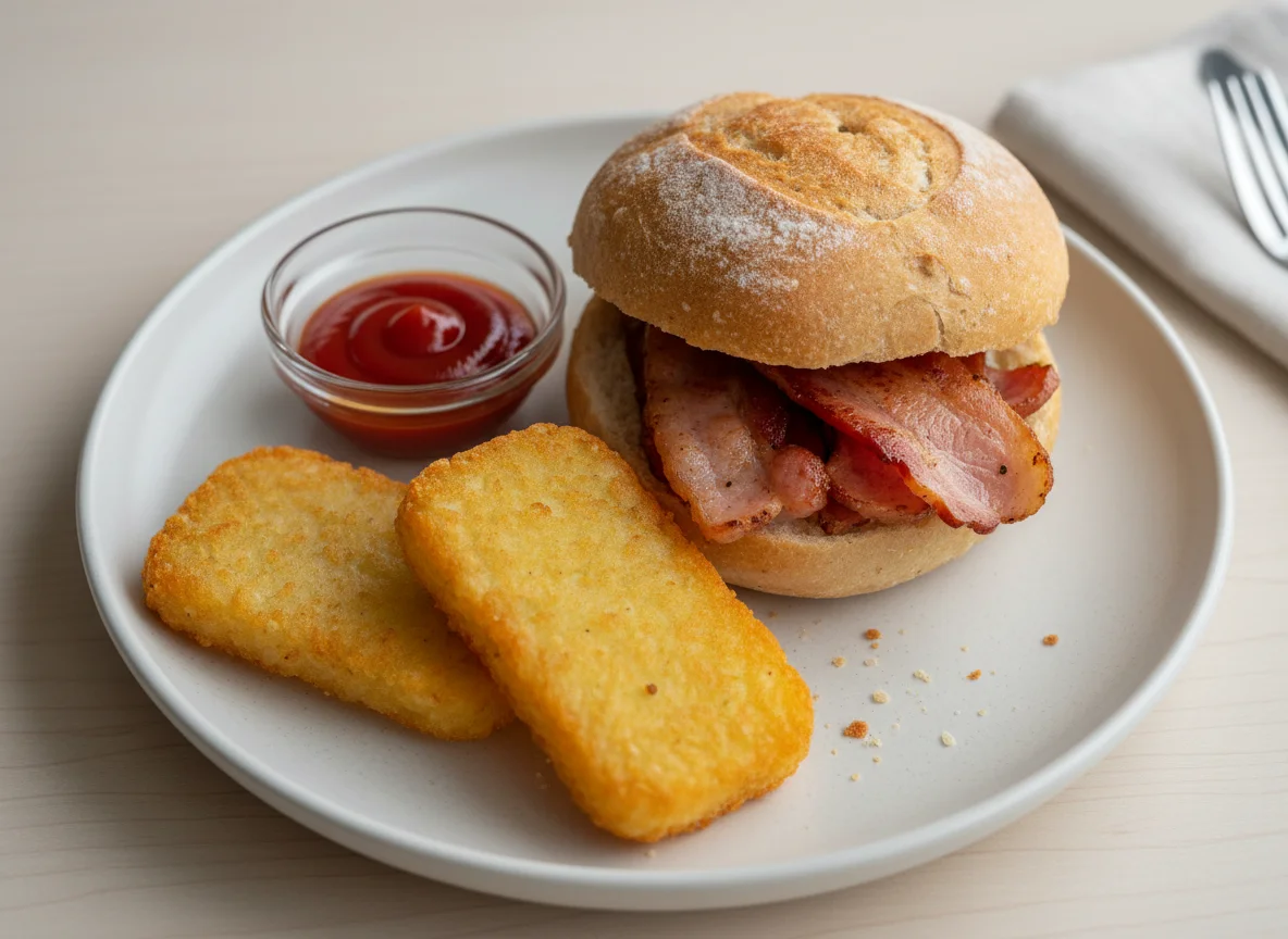 Bacon Roll with Hash Browns photo