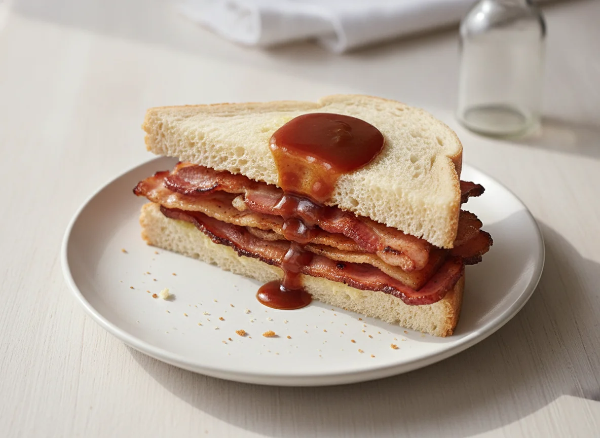 Bacon Sandwich with Brown Sauce photo