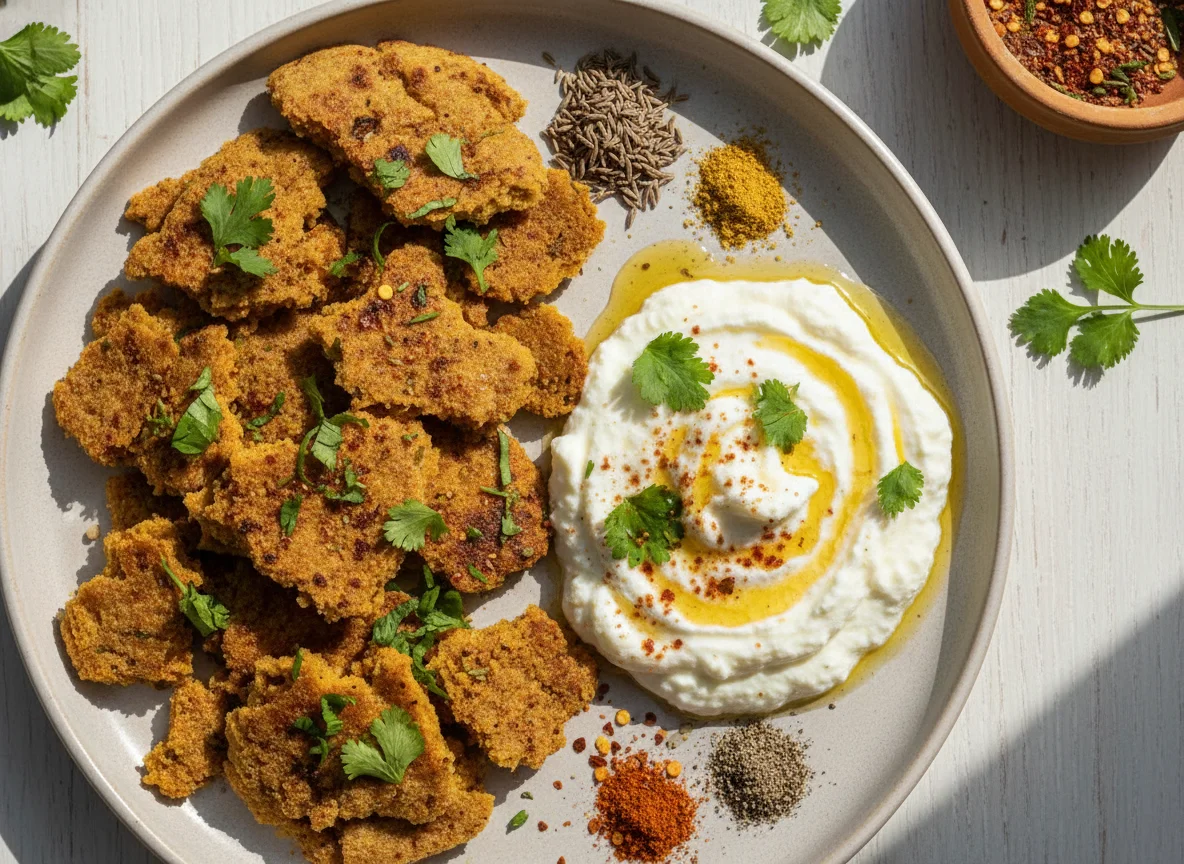 Bajra Rotli with Curd and Spices photo