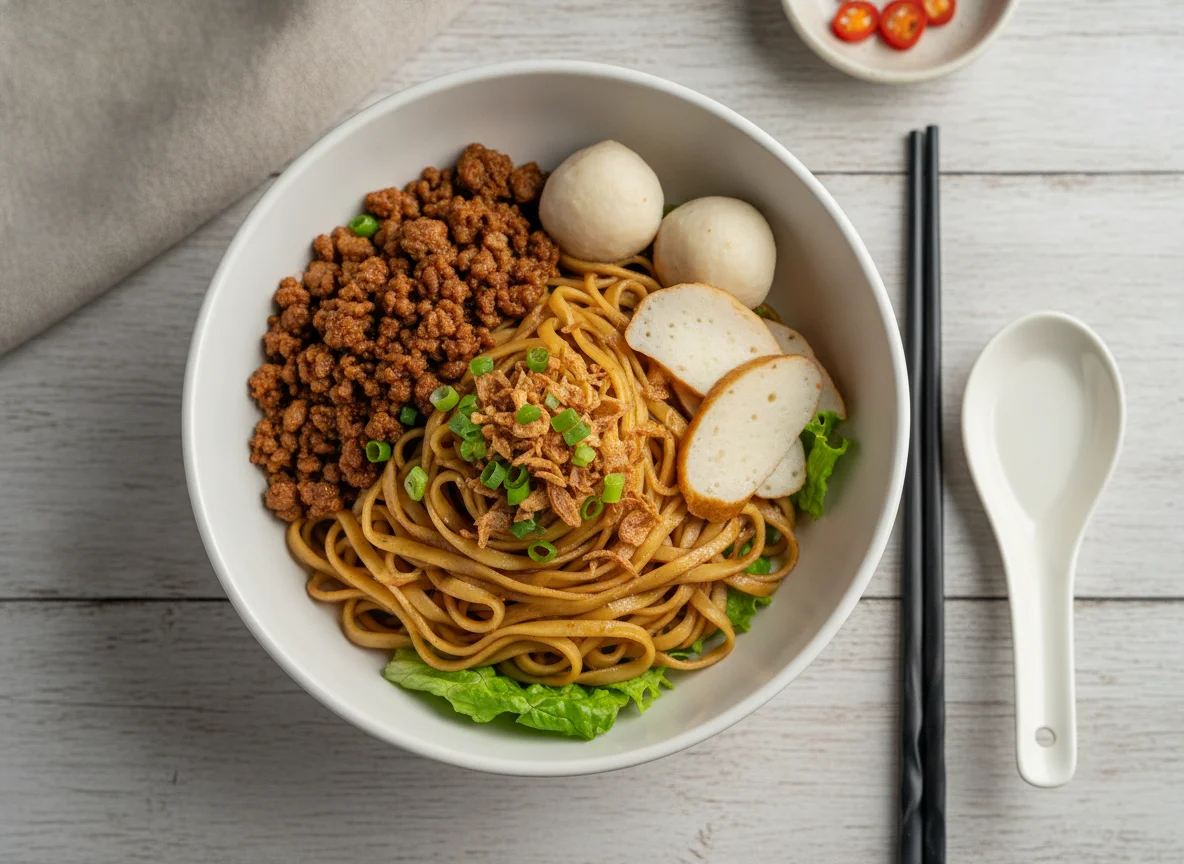 Bak Chor Mee (Minced Meat Noodles) photo