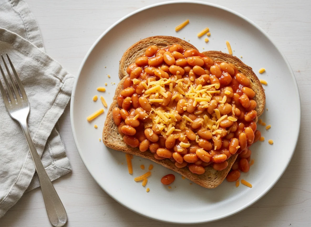 Baked Beans on Toast with Cheese photo
