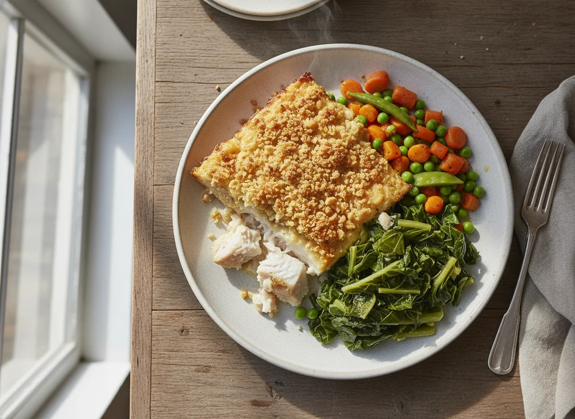 Baked Casserole with Collard Greens and Mixed Vegetables photo