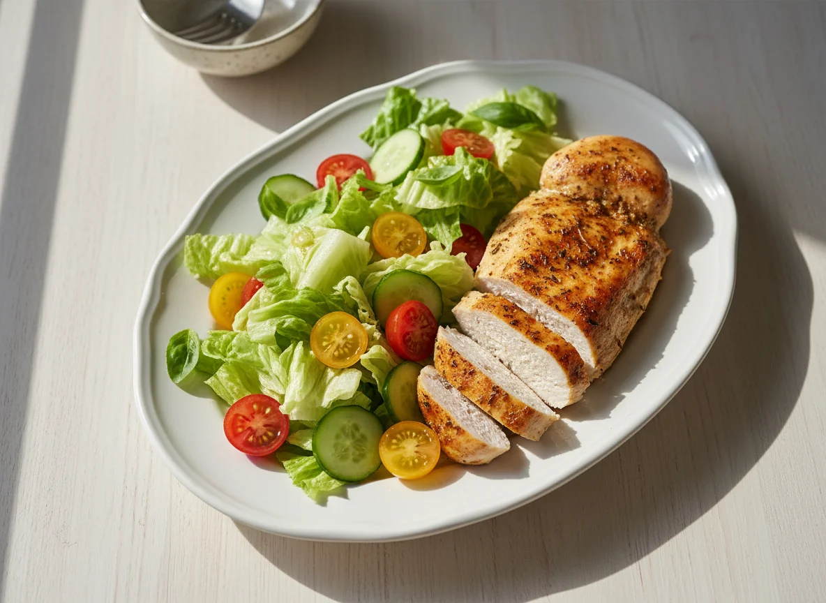 Baked Chicken with Side Salad photo