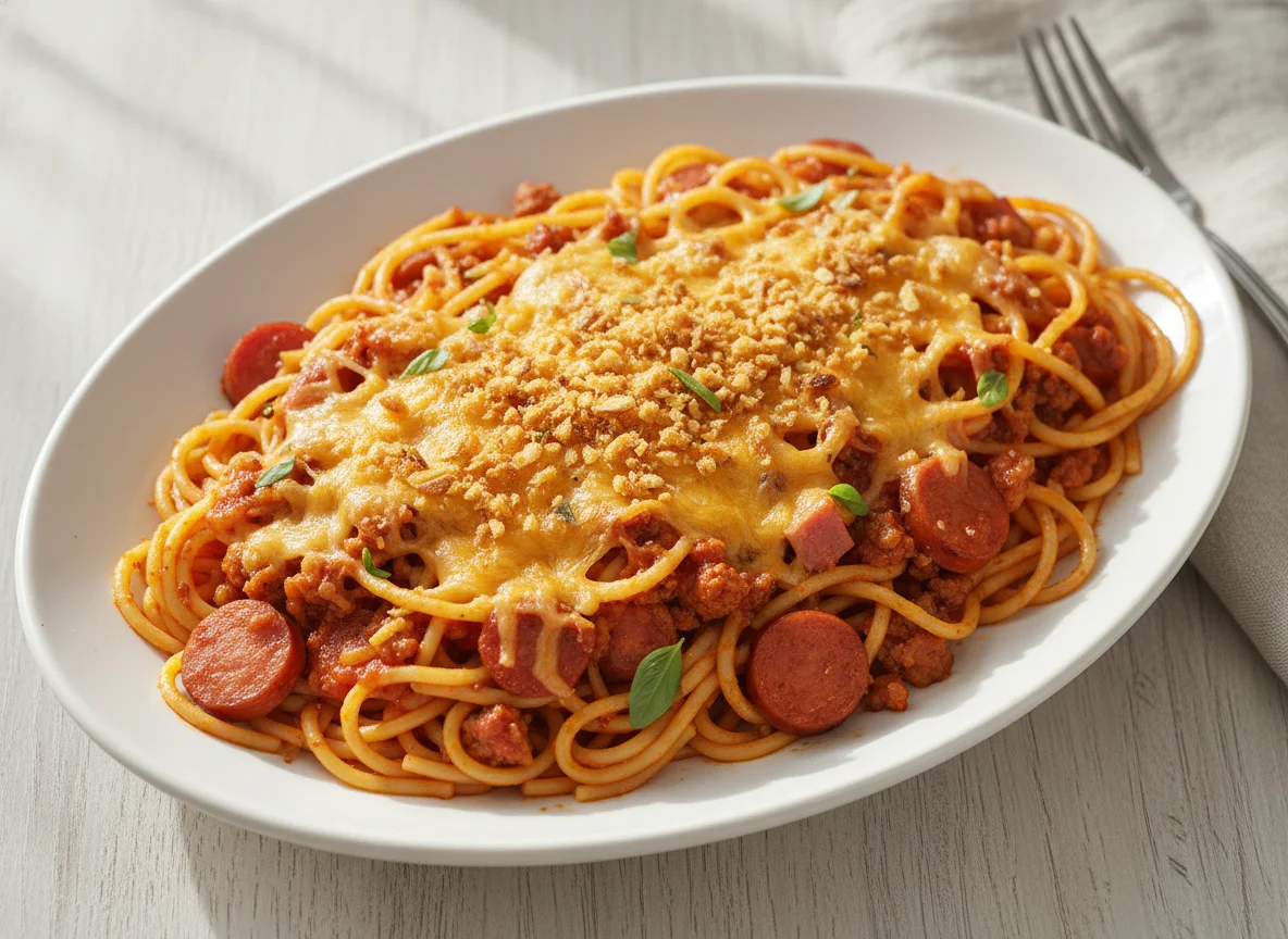 Baked Filipino Style Spaghetti photo