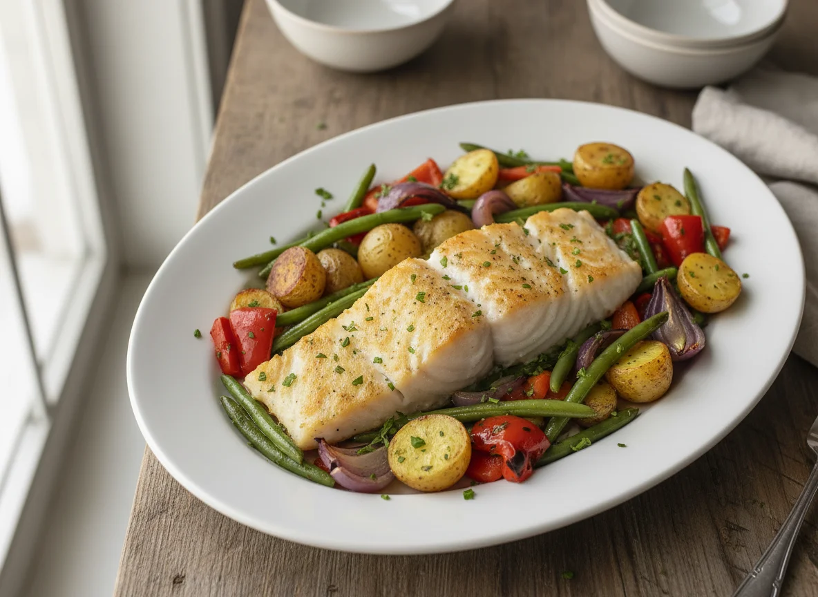 Baked Fish with Mixed Vegetables photo
