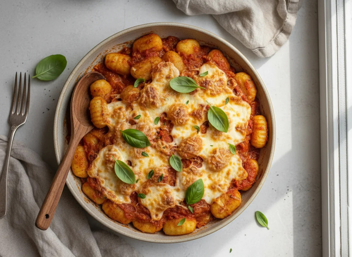 Baked Gnocchi with Tomato Sauce and Mozzarella photo
