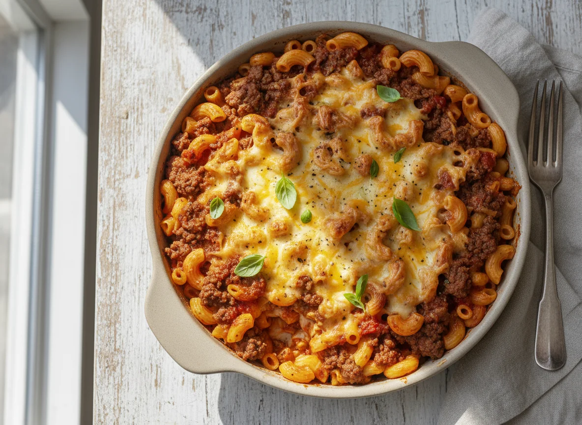 Baked Macaroni and Beef Casserole photo