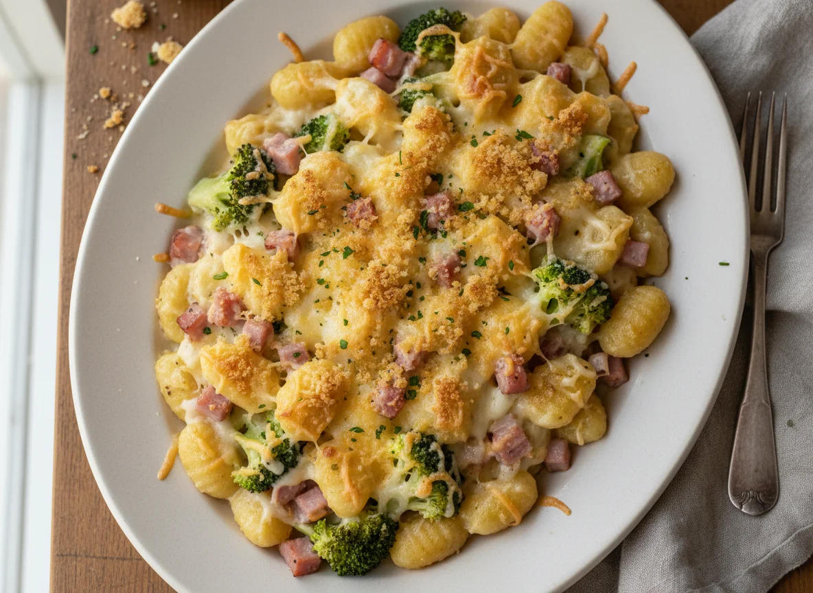 Baked Pasta with Broccoli and Ham photo