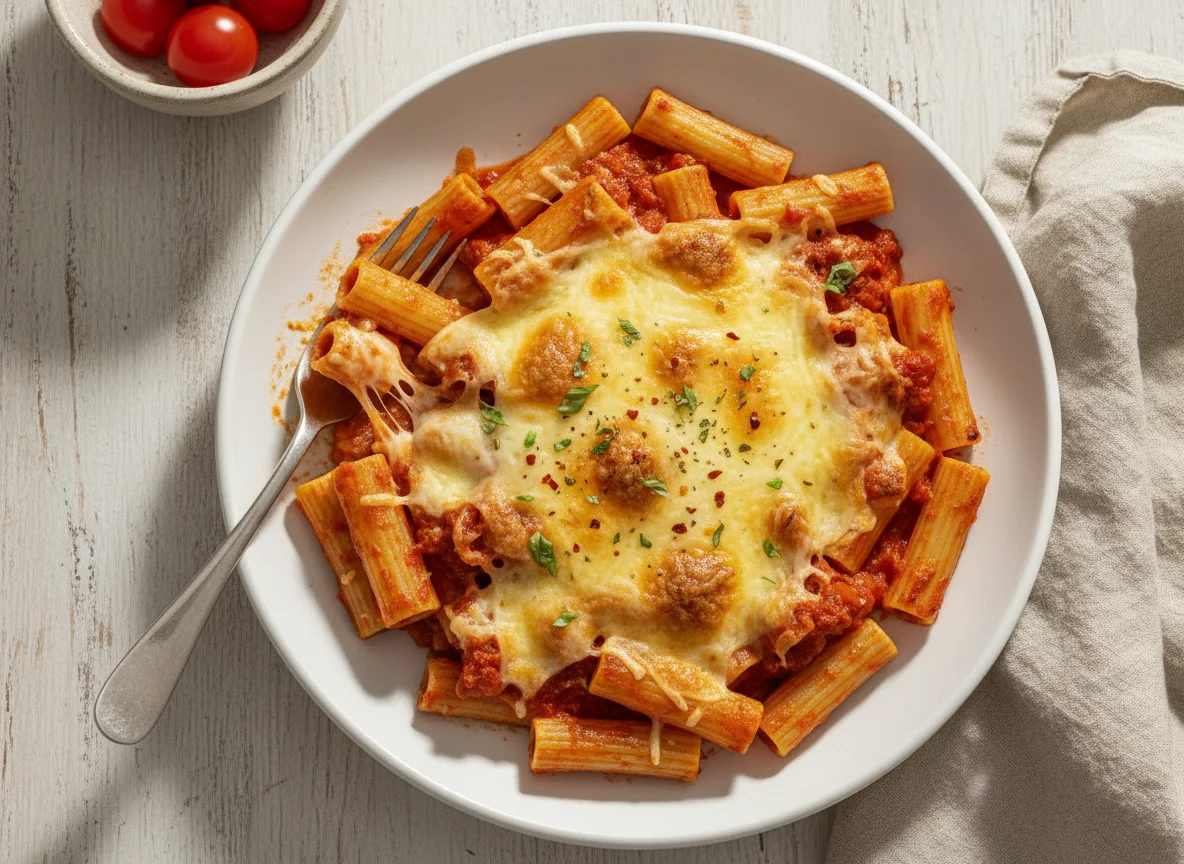 Baked Pasta with Cheese photo