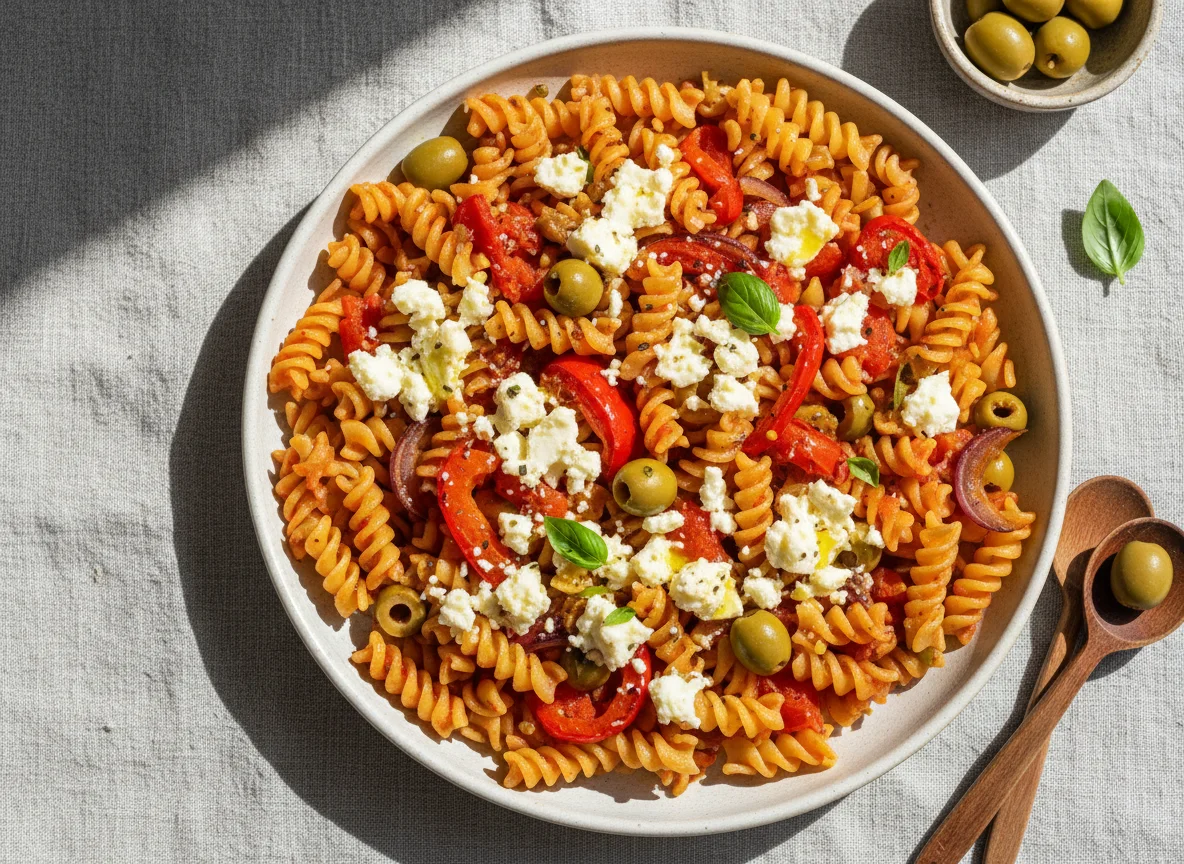 Baked Pasta with Vegetables and Feta photo