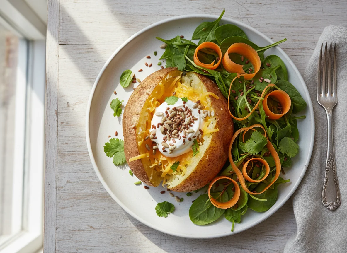 Baked Potato with Salad photo