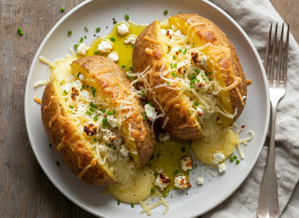 Baked Potatoes with Cheese photo