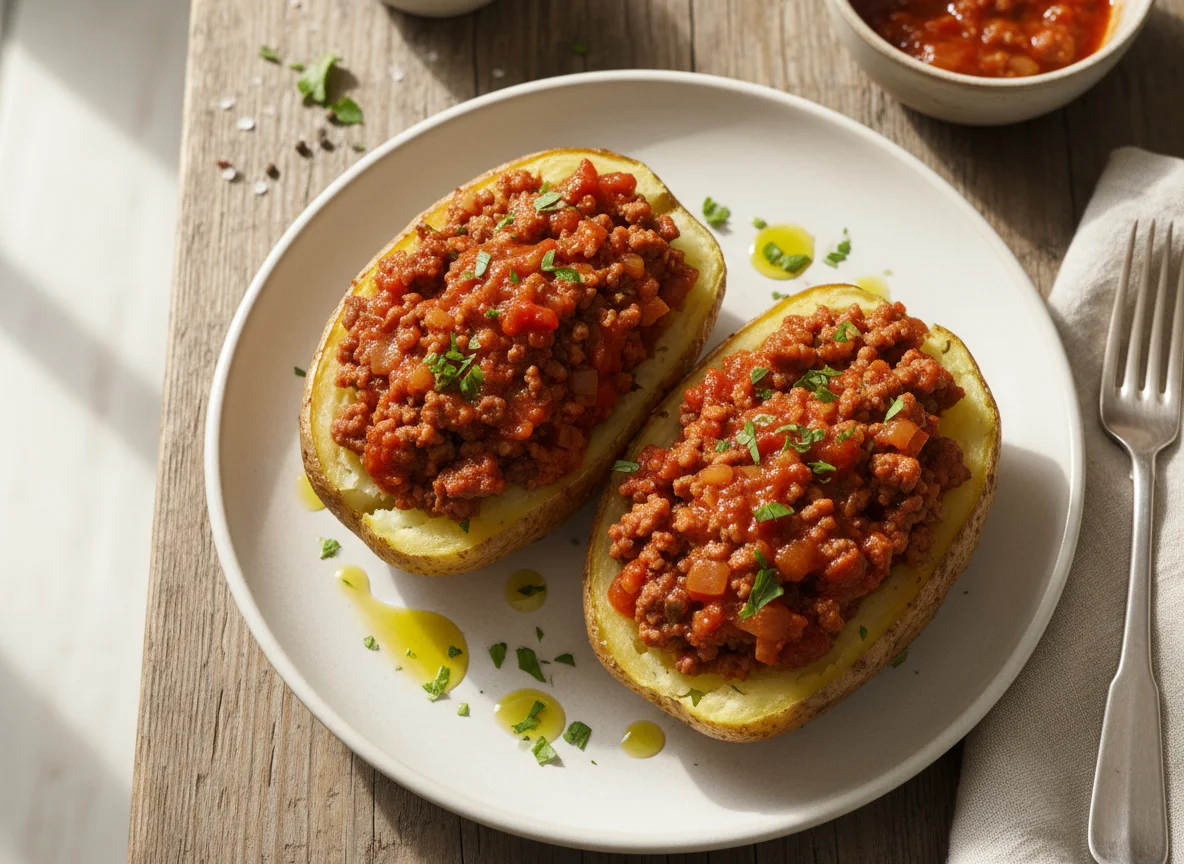 Baked Potatoes with Minced Meat photo