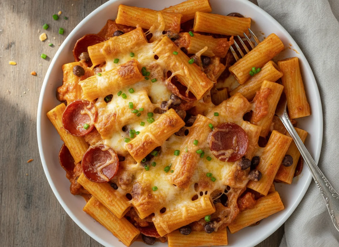 Baked Rigatoni with Pepperoni and Cheese photo