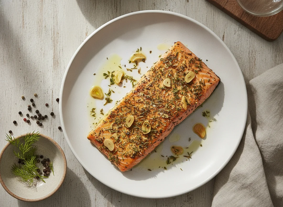 Baked Salmon Fillet with Herbs photo