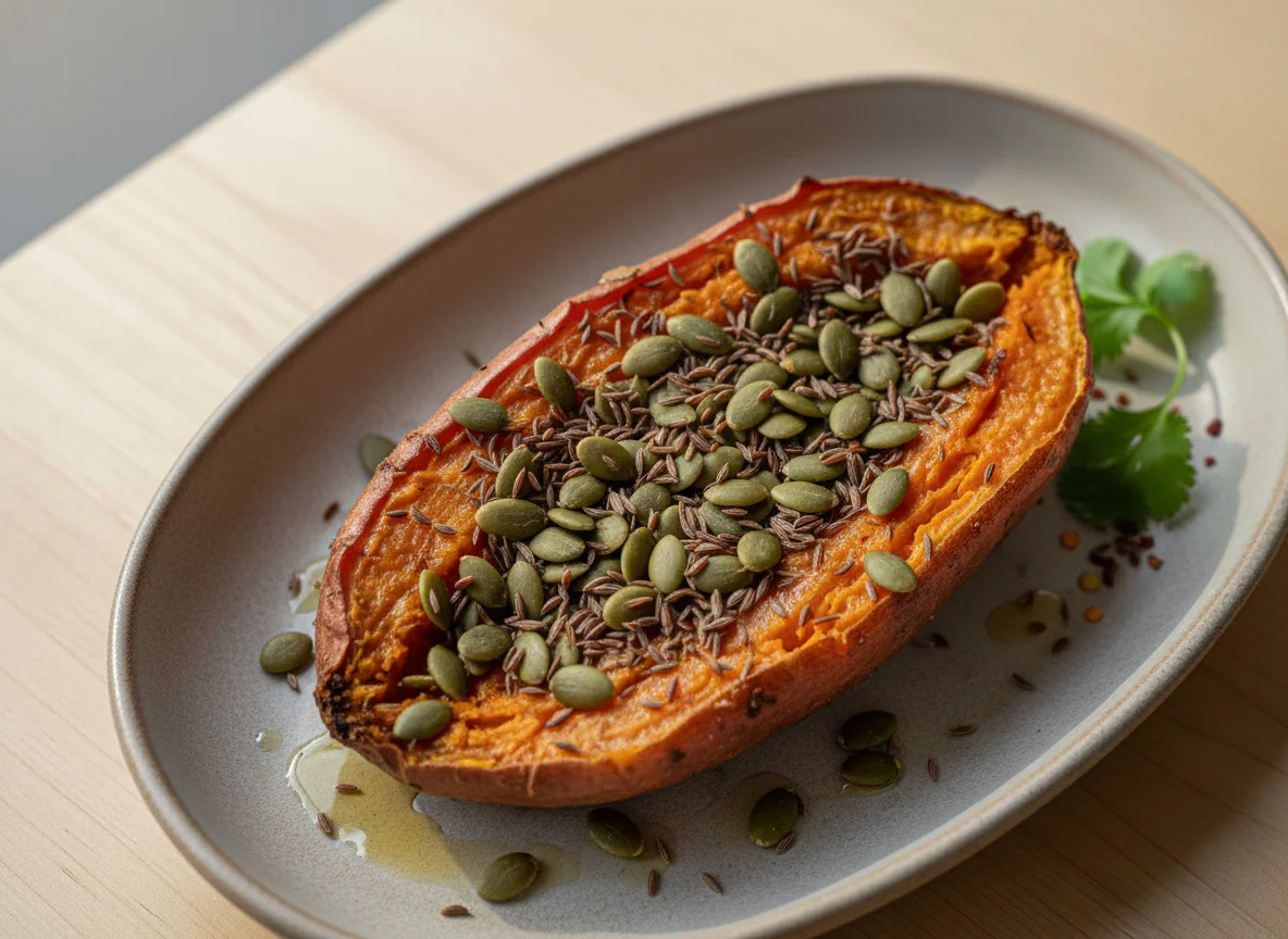 Baked Sweet Potato with Seeds photo