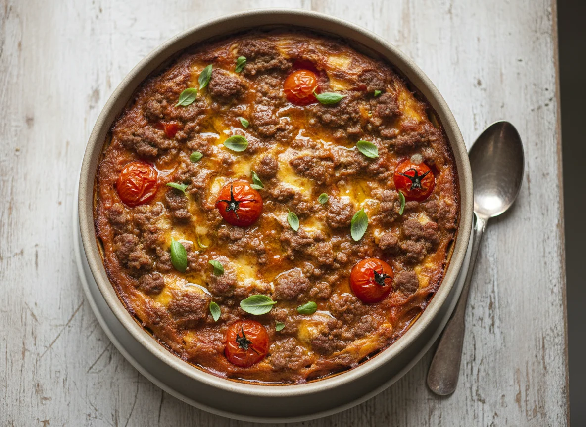 Baked Tomato and Meat Casserole photo