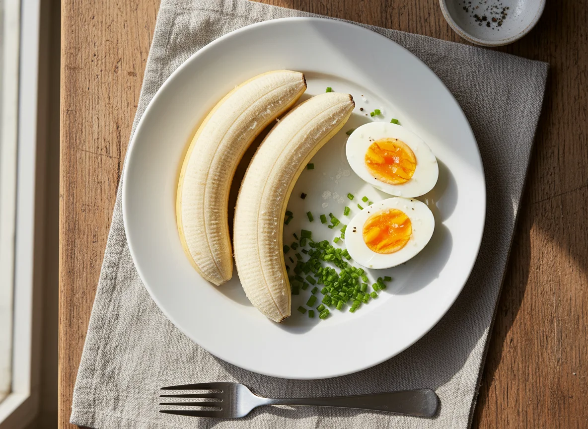 Banana and Hard-Boiled Eggs photo